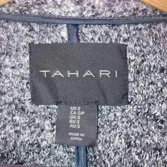 Tahari Wool Blend Jacket Asymmetrical Zip Moto Grey Jacket - Picture 8 of 12